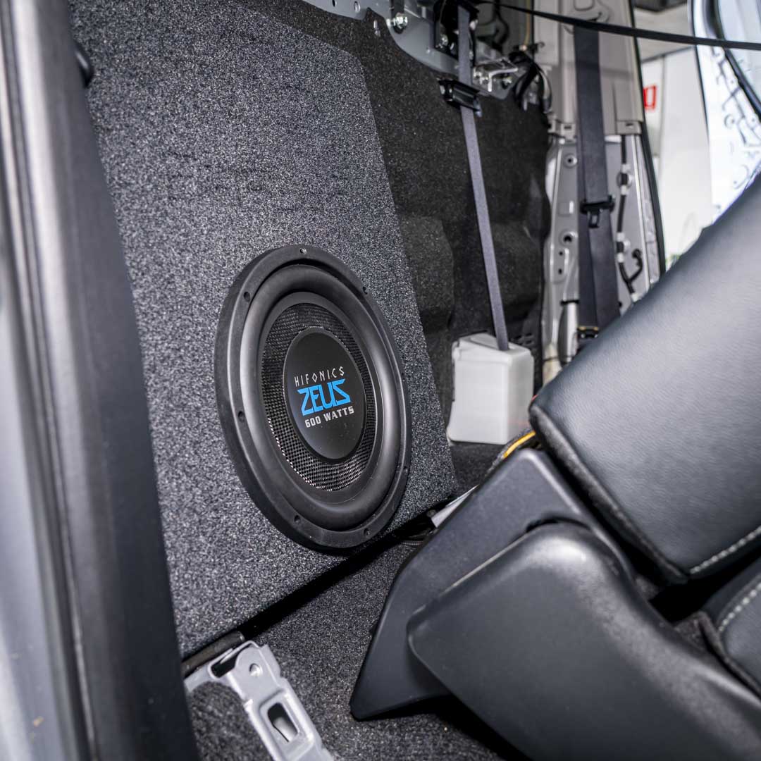 BASSER Hilux premium MDF enclosure texture and finish – MC Audio Sydney