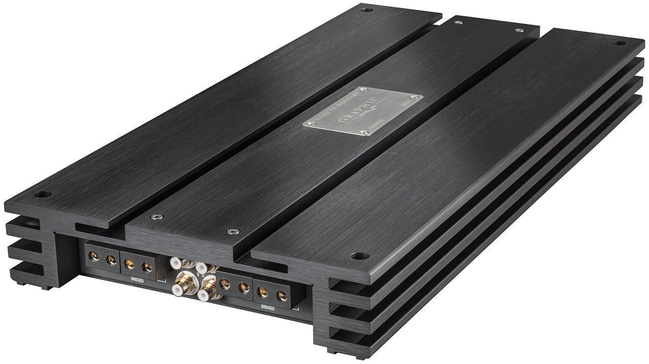 BRAX GRAPHIC GX2400 4 channel high-end Class AB amplifier front view – by MC Audio Sydney