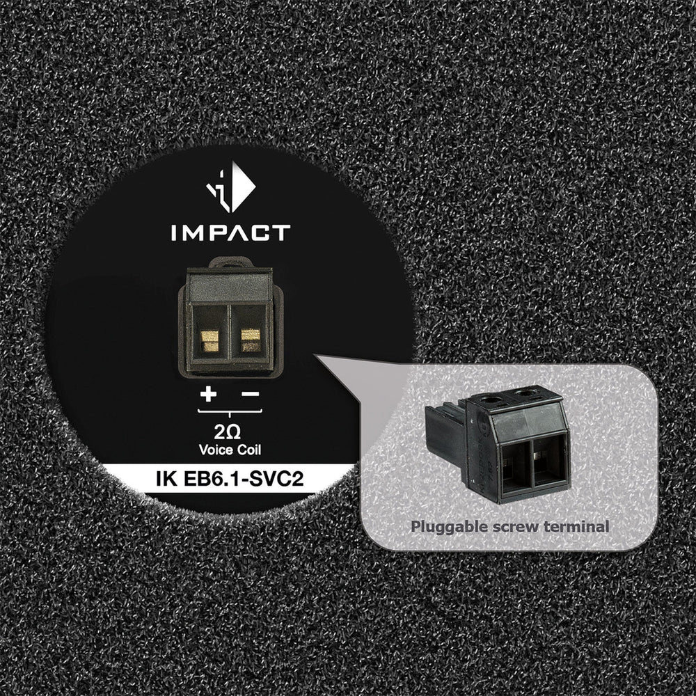 HELIX IK EB6.1 SVC2 rear panel and terminal detail vented subwoofer box 2 ohm – by MC Audio Sydney