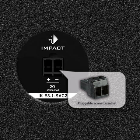 HELIX IK E8.1-SVC2 rear panel and terminal detail vented subwoofer box 2 ohm – by MC Audio Sydney