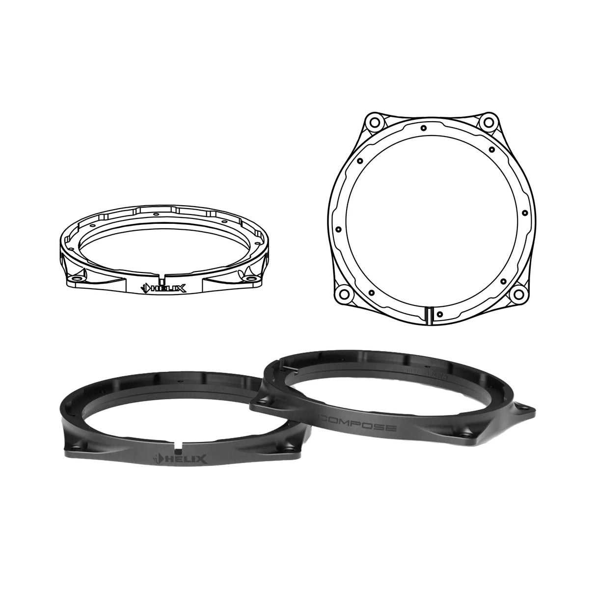 HELIX FlexMount CFMK165 rear mounting surface reinforcement detail – by MC Audio Sydney