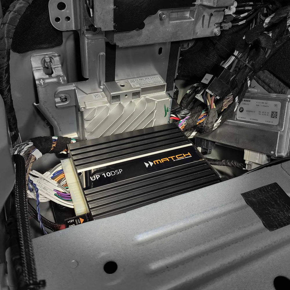 MATCH UP 10DSP high level input and speaker output terminals detail – by MC Audio Sydney