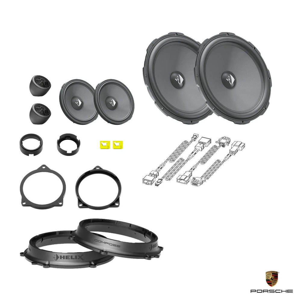 Plug and play HELIX Ci3 front speaker upgrade for Porsche Boxster 982 718 BOSE audio system – MC Audio Sydney