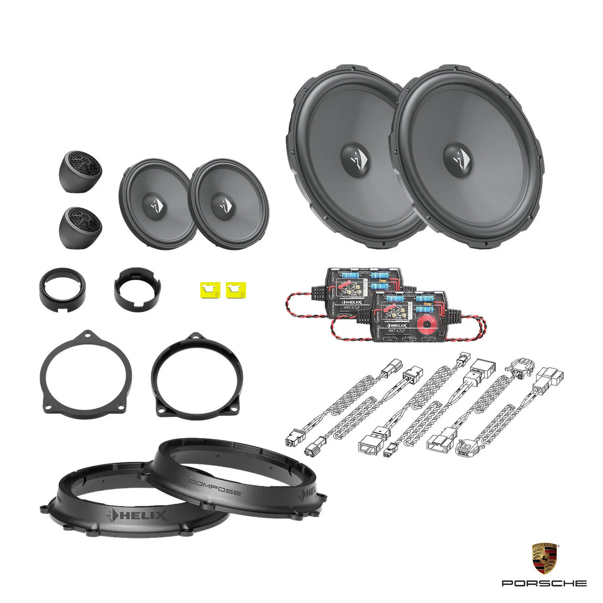 Plug and play HELIX Ci3 front speaker upgrade for Porsche Boxster 982 718 OEM audio system – MC Audio Sydney