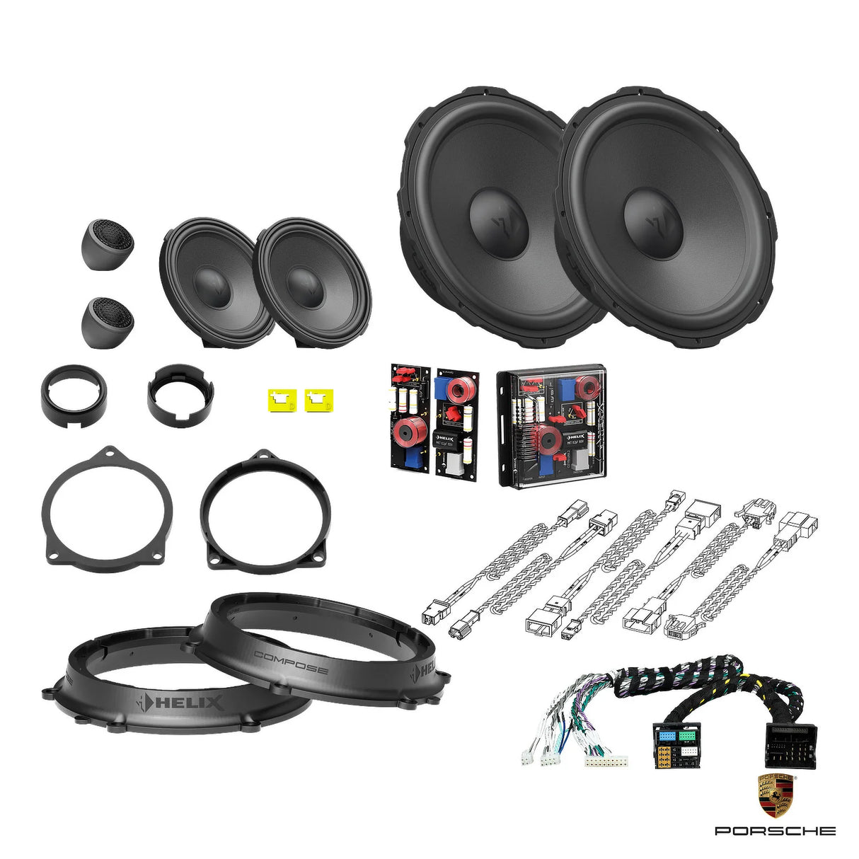 Plug and play HELIX Ci7 front speaker upgrade with DSP amplifier for Porsche Boxster 982 718 – MC Audio Sydney