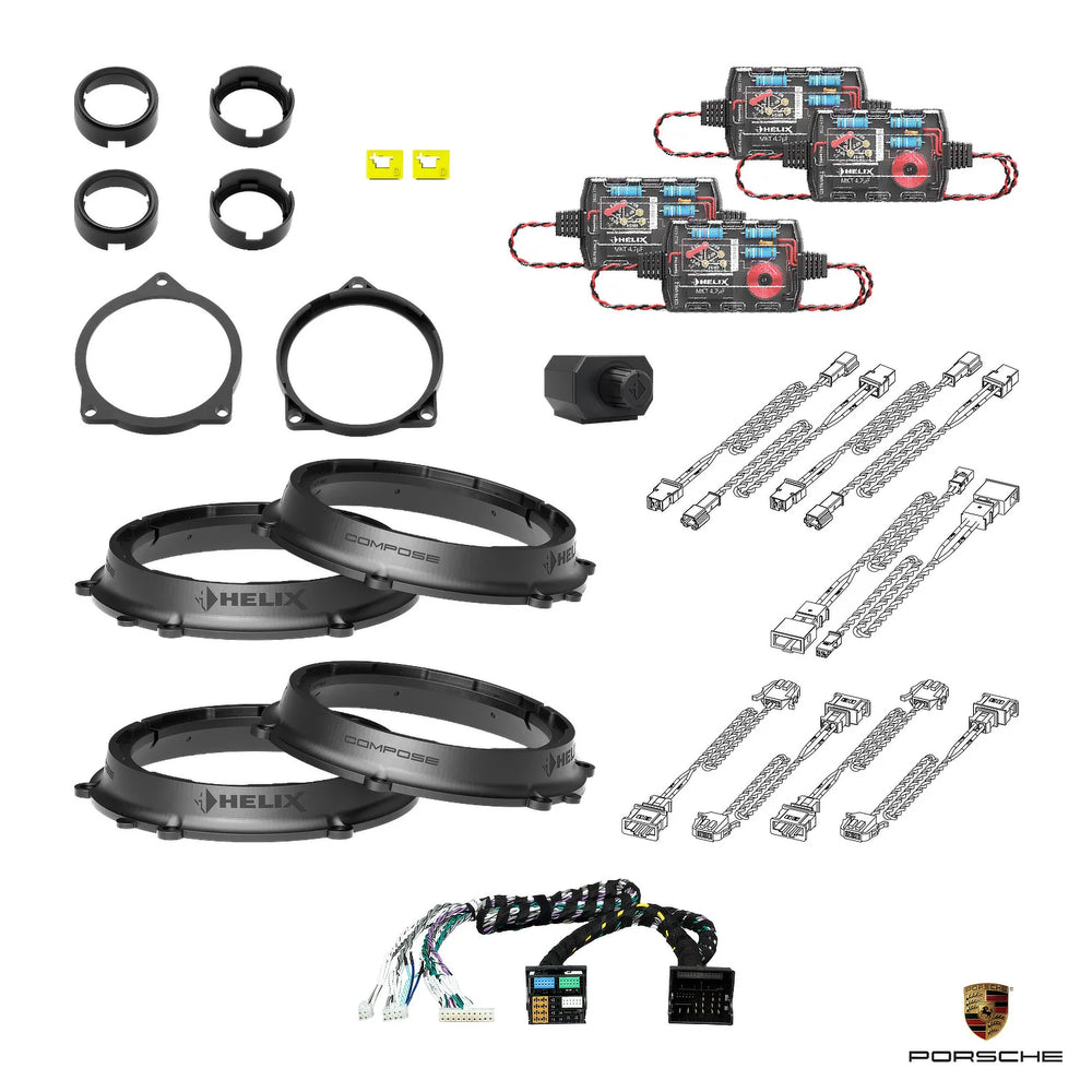 Plug and play HELIX Ci3 speaker, subwoofer and DSP amplifier upgrade for Porsche Cayenne 9YA 536 – MC Audio Sydney