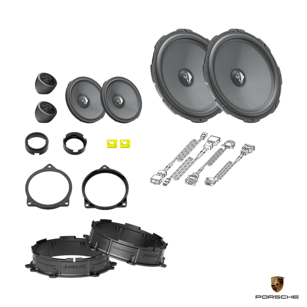 Plug and play HELIX Ci3 front speaker upgrade for Porsche Taycan BOSE audio system – MC Audio Sydney