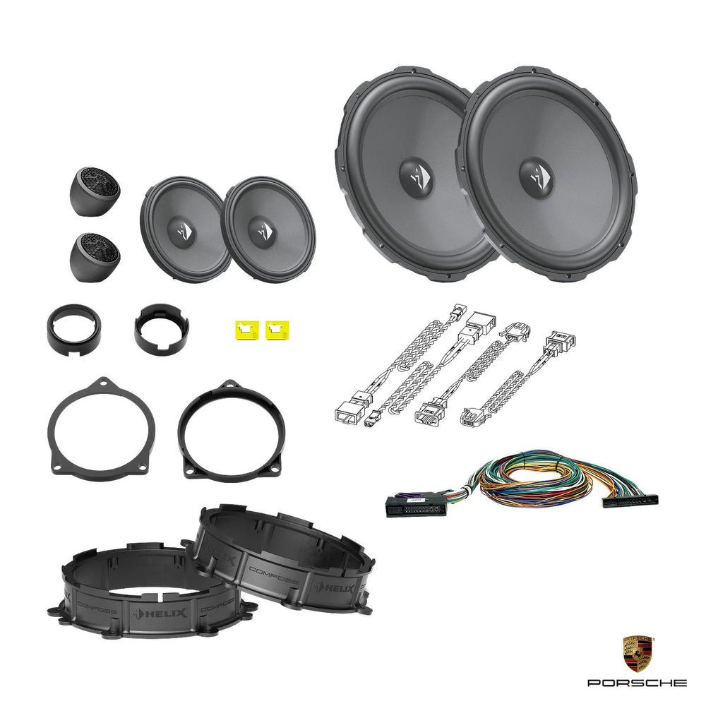 Plug and play HELIX Ci3 front speaker upgrade with DSP amplifier for Porsche Taycan BOSE – MC Audio Sydney