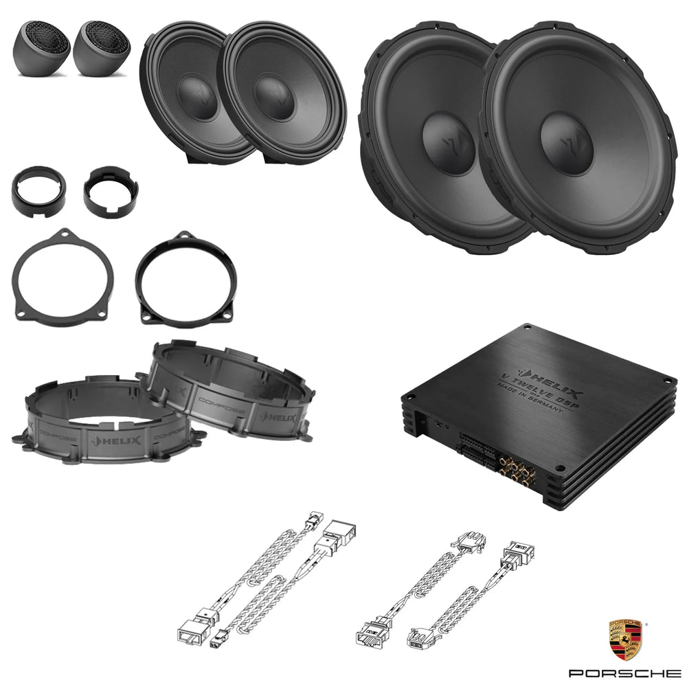 Plug and play HELIX Ci7 front speaker upgrade with DSP amplifier for Porsche Taycan BOSE – MC Audio Sydney