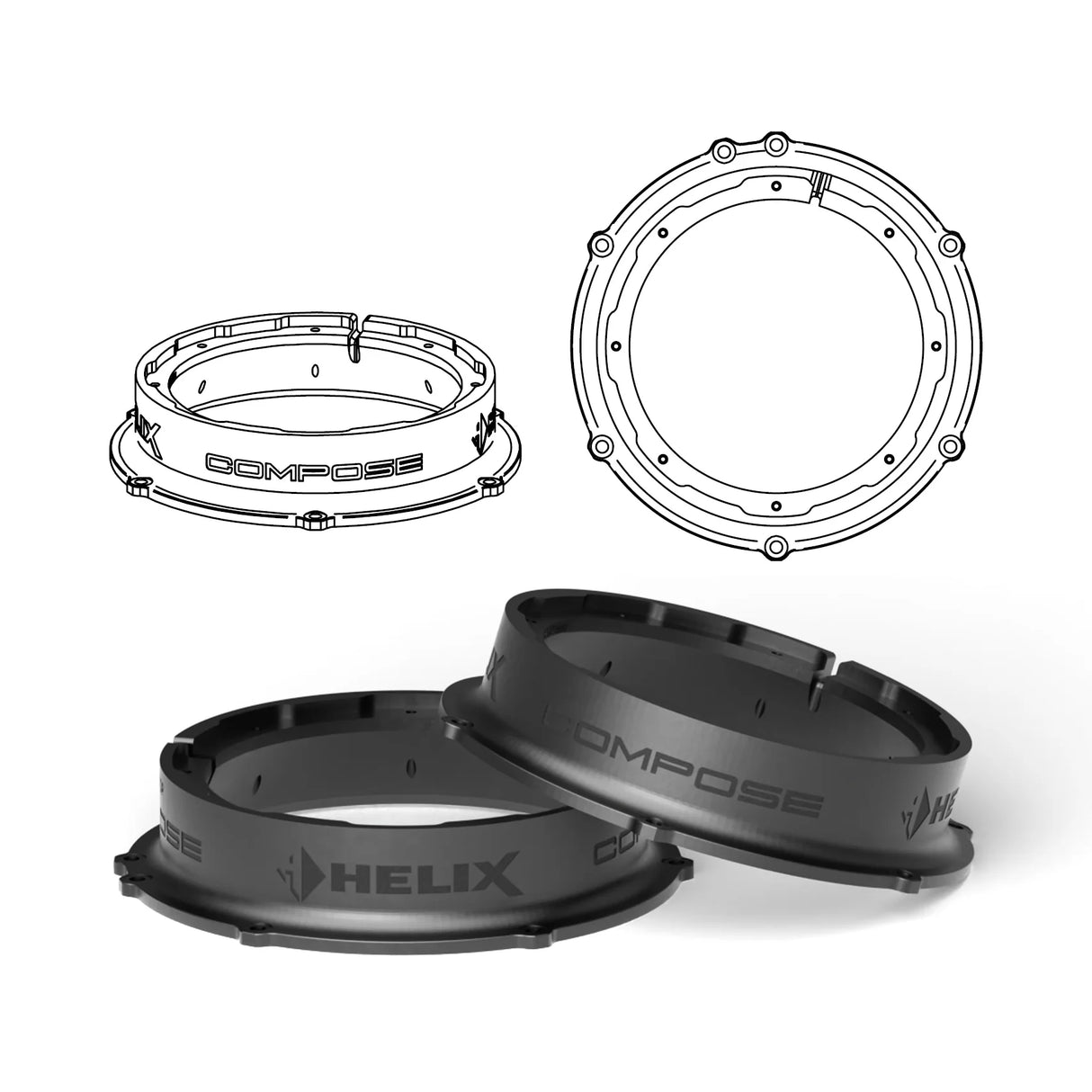 HELIX FlexMount CFMK165 speaker adapter packaging contents overview – by MC Audio Sydney