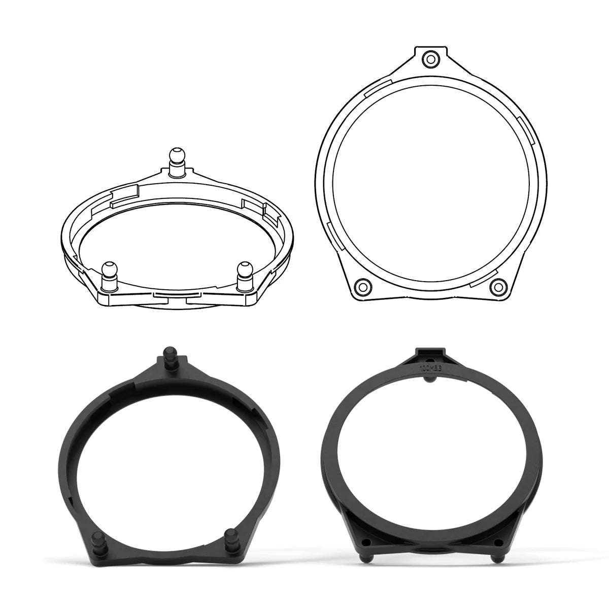 HELIX FlexMount CFMK100 pair of speaker adapters included – by MC Audio Sydney