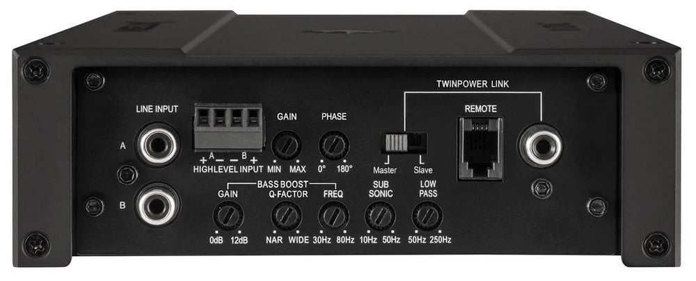 High-output mono digital amplifier featuring TwinPower Link technology for scalable, stable 1Ω performance.
