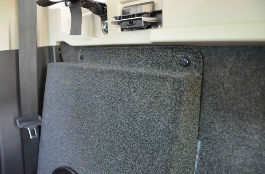 BASSER Hilux under seat 10 inch subwoofer enclosure fitment detail – MC Audio Sydney
