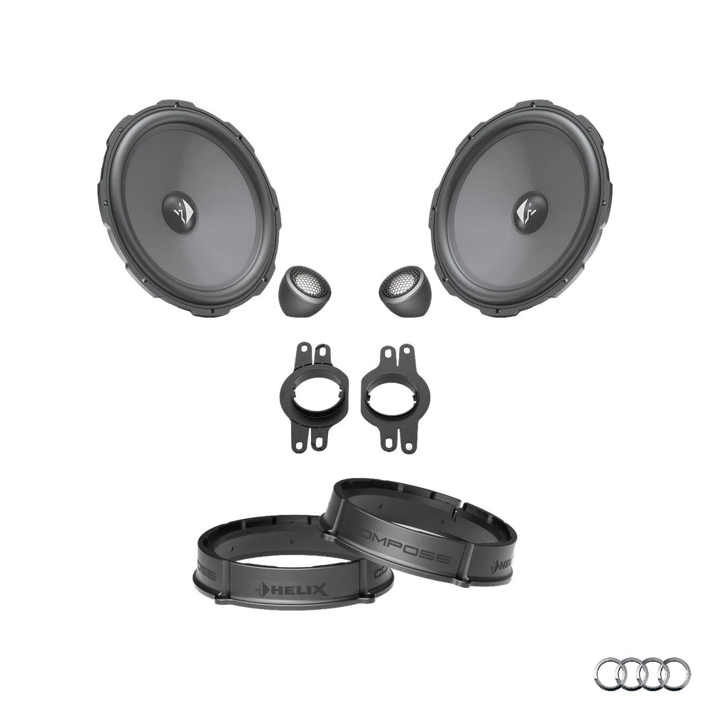 ALT text: HELIX Ci3 Ci5 front speaker upgrade package for Audi A4 B9 factory audio system – MC Audio Sydney