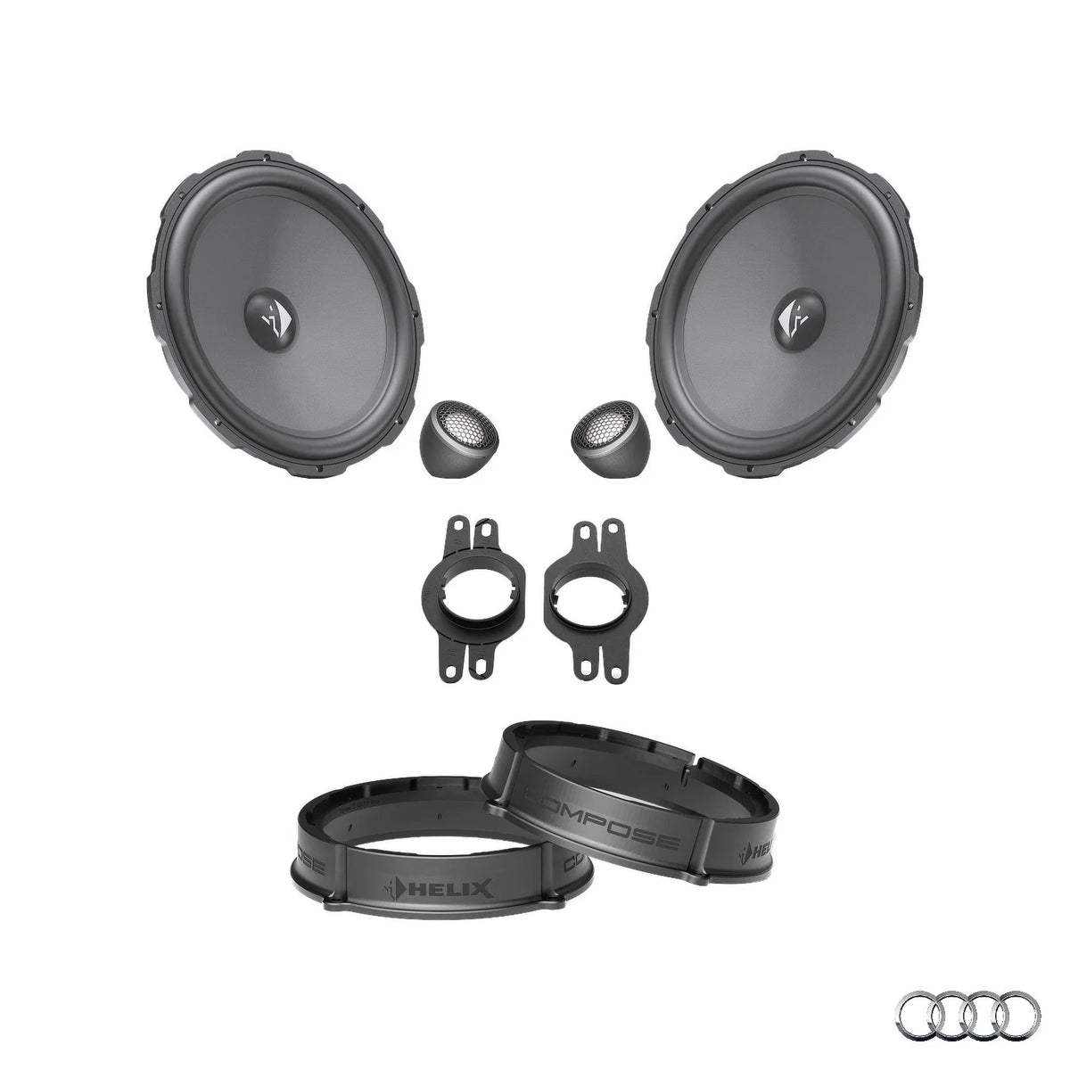 ALT text: HELIX Ci3 Ci5 front speaker upgrade package for Audi A4 B9 factory audio system – MC Audio Sydney