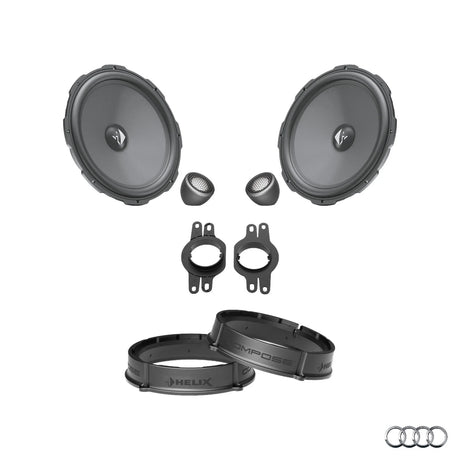 ALT text: HELIX Ci3 Ci5 front speaker upgrade package for Audi A4 B9 factory audio system – MC Audio Sydney