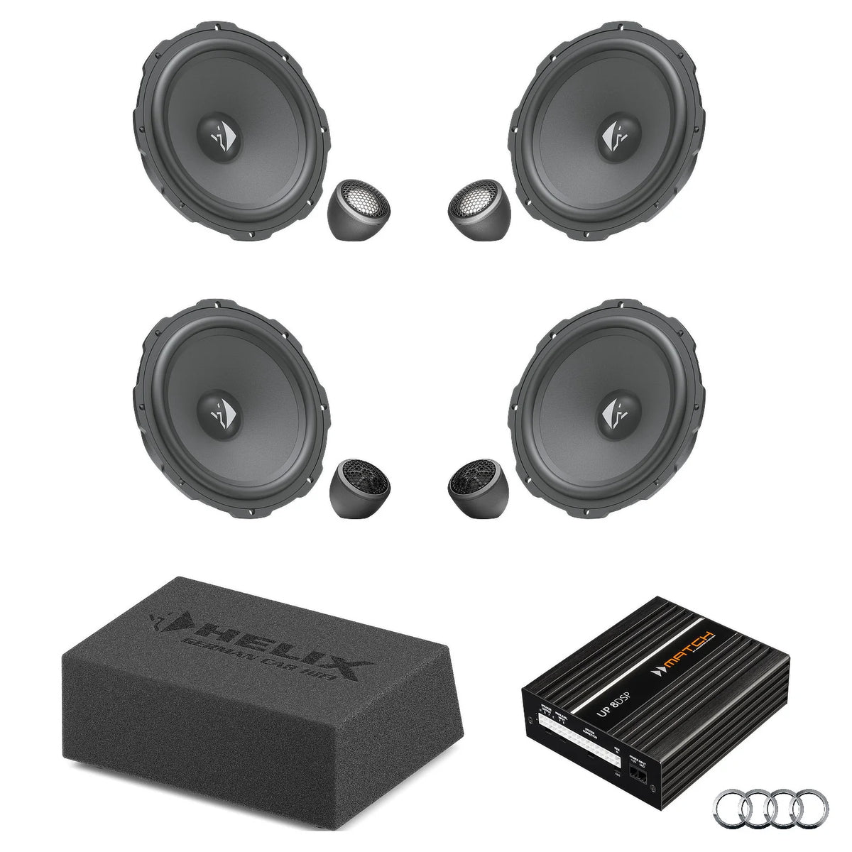 HELIX Ci3 Ci5 speaker and subwoofer DSP amplified package for Audi Q4 e-tron AudiSound – MC Audio Sydney
