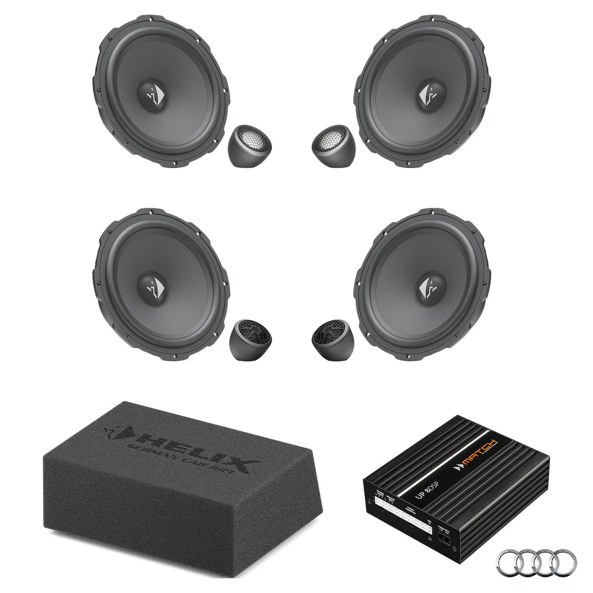 HELIX Ci3 Ci5 speaker and subwoofer DSP amplified package for Audi Q4 e-tron AudiSound – MC Audio Sydney