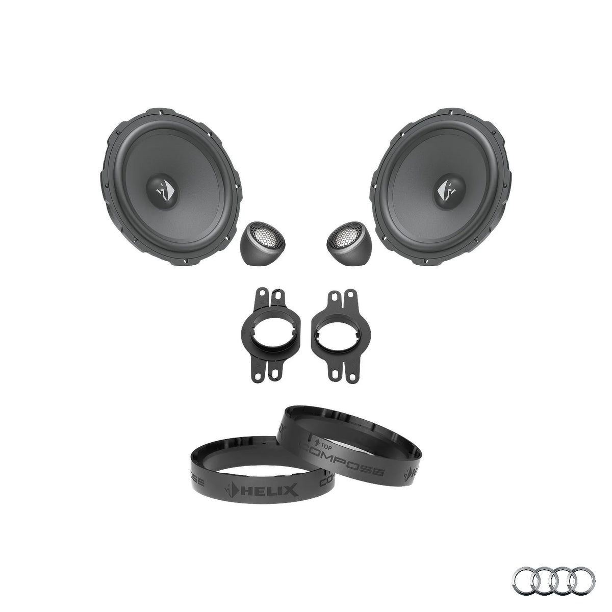 HELIX Ci3 Ci5 front speaker upgrade package for Audi Q4 e-tron factory audio system – MC Audio Sydney