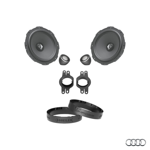 HELIX Ci3 Ci5 front speaker upgrade package for Audi Q4 e-tron factory audio system – MC Audio Sydney