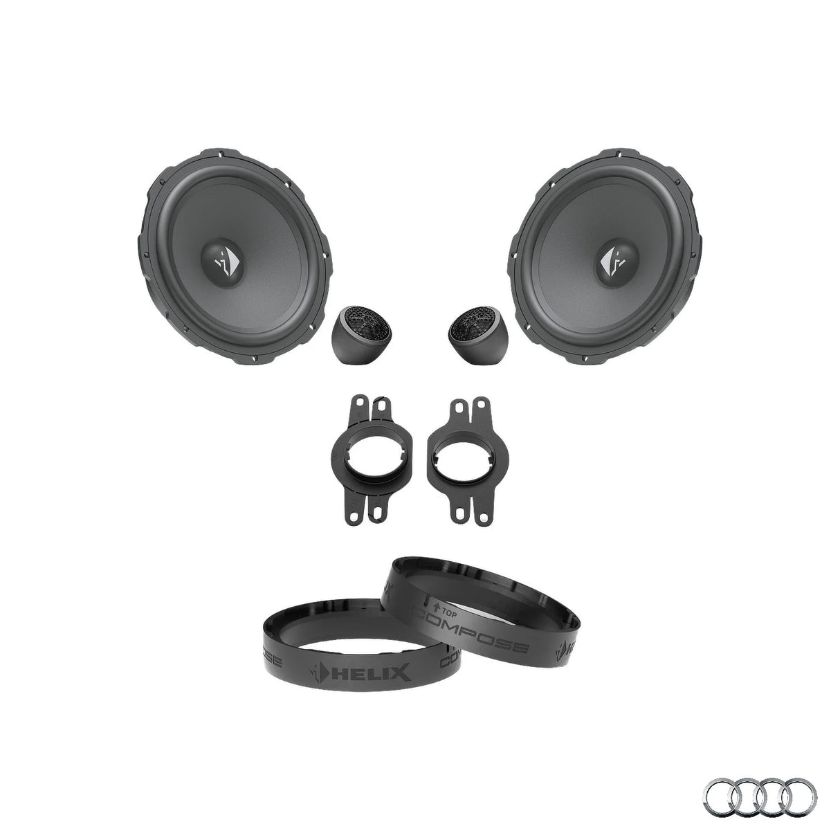 HELIX Ci3 front speaker upgrade package for Audi Q4 e-tron factory audio system – MC Audio Sydney