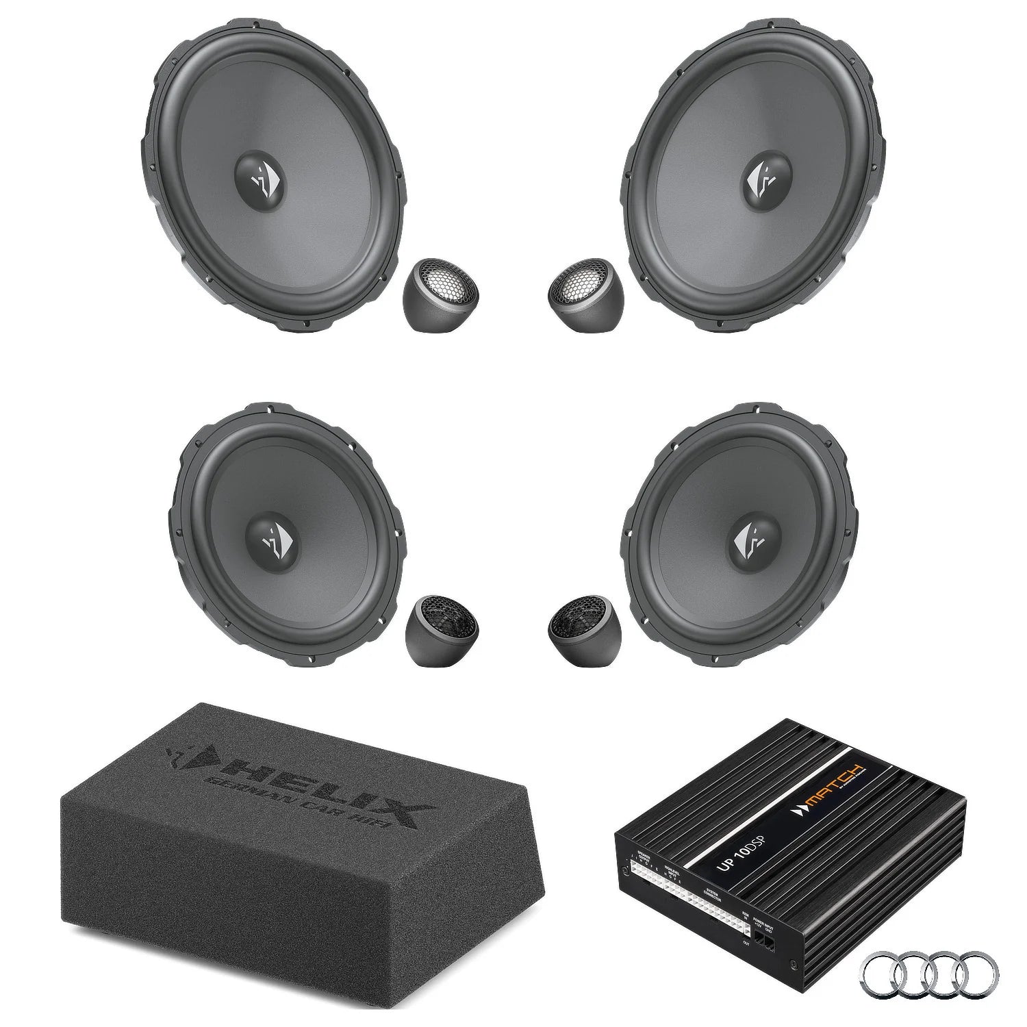 HELIX Ci3 Ci5 active speaker and subwoofer DSP amplified package for Audi Q5 FY AudiSound – MC Audio Sydney