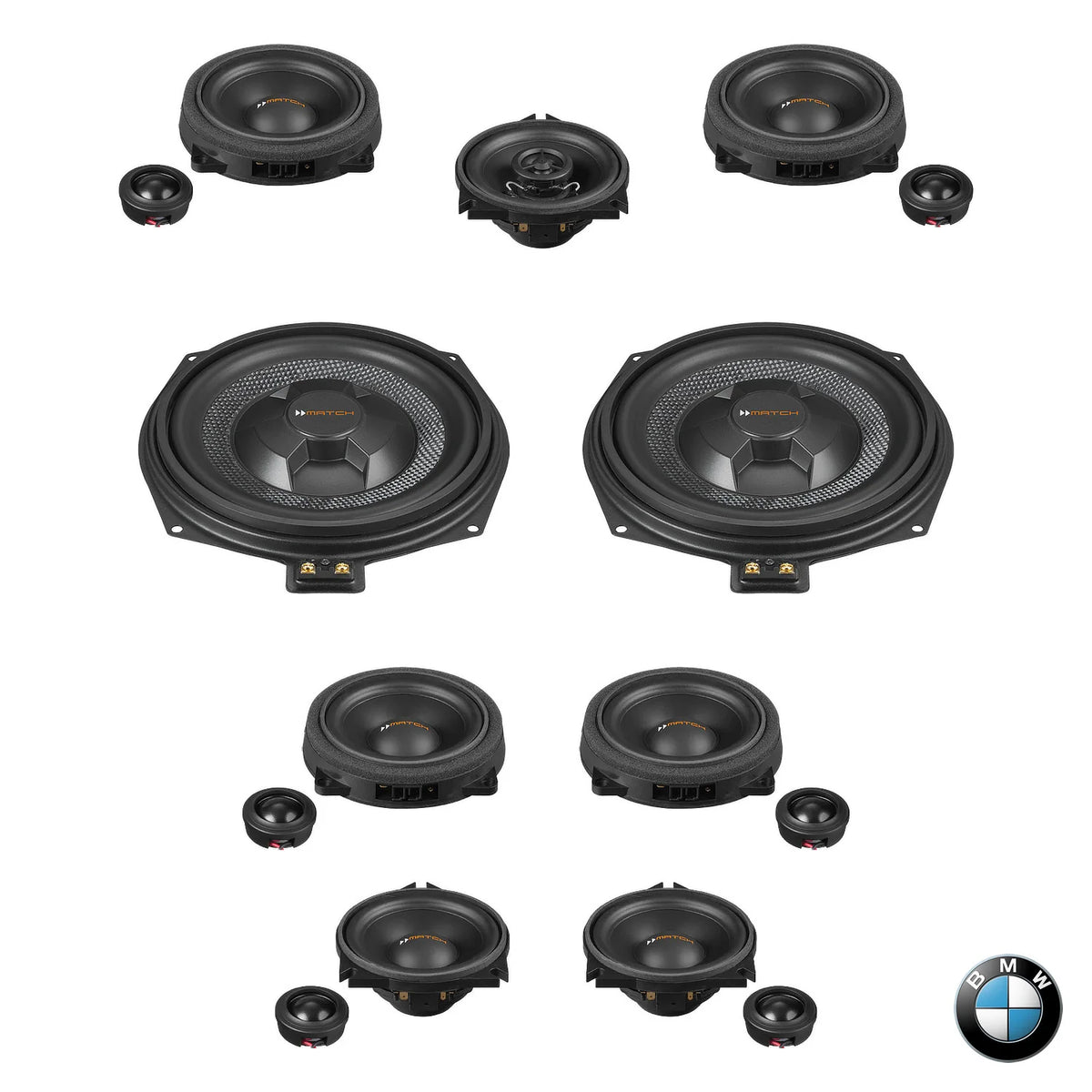 MATCH UP PnP speaker and subwoofer upgrade package for BMW Harman Kardon S0688 F Generation – MC Audio Sydney