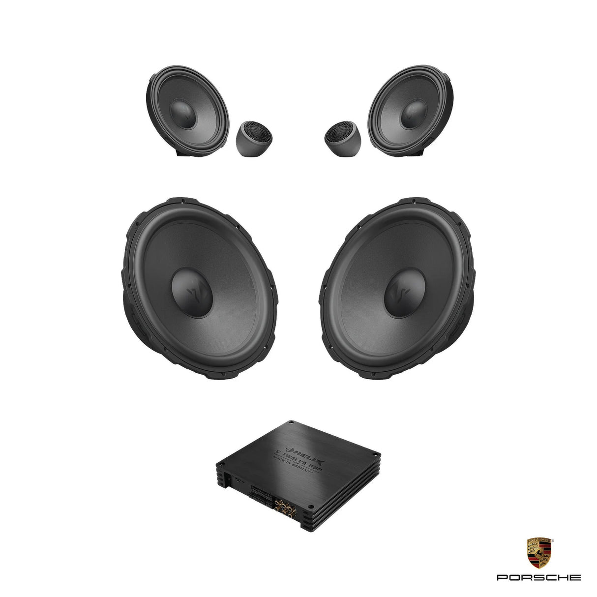 HELIX Ci7 front speaker DSP amplified package for Porsche Boxster 982 718 BOSE sound system – MC Audio Sydney