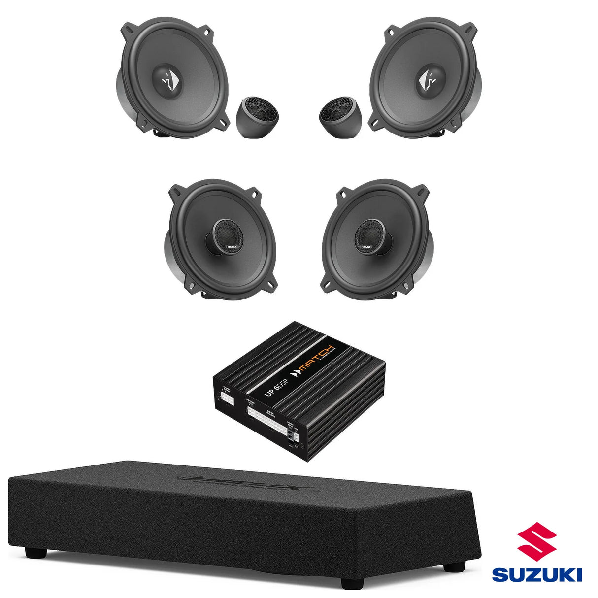 Suzuki Jimny XL MATCH UP 6DSP HELIX Ci3 speaker and subwoofer amplified package 2 – MC Audio Sydney