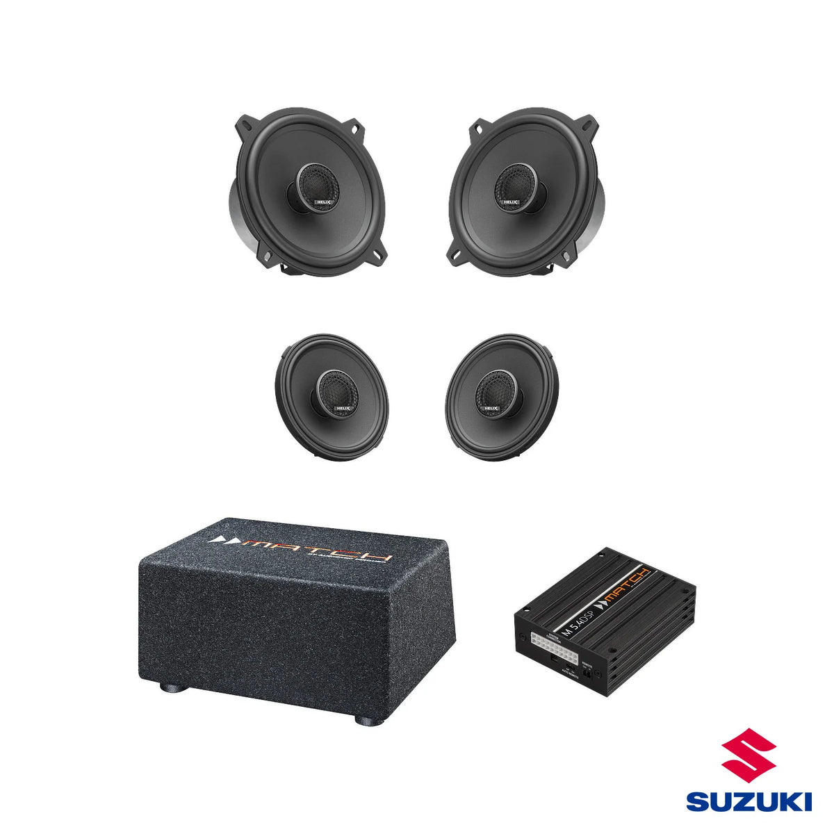 Suzuki Jimny MATCH M 5.4DSP HELIX Ci3 speaker and subwoofer amplified package – MC Audio Sydney
