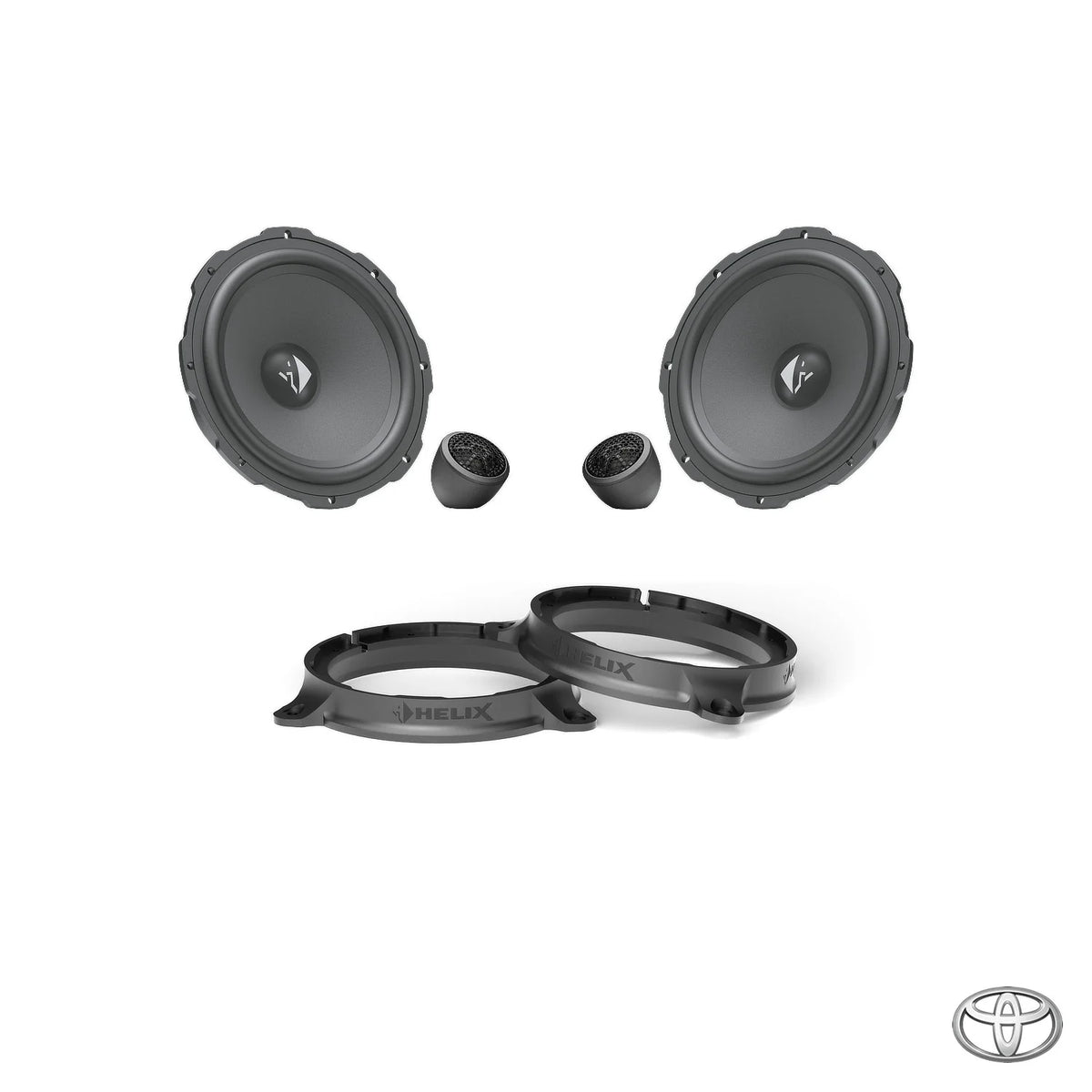 HELIX Ci3 front speaker upgrade package for Toyota Land Cruiser Prado J120 factory audio system – MC Audio Sydney