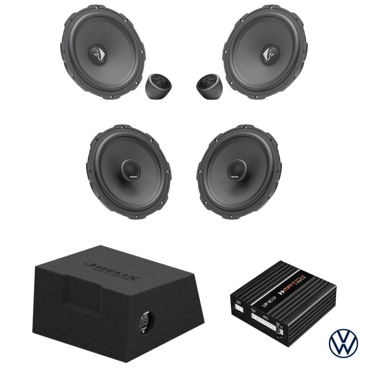 HELIX Ci3 speaker and subwoofer DSP amplified package for VW T6.1 factory audio system – MC Audio Sydney
