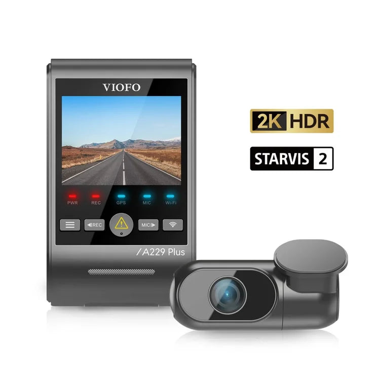 VIOFO A229 PLUS 2CH Dual Channel 2K Front + 2K Rear HDR Dashcam System with Dual Sony STARVIS 2 Sensors