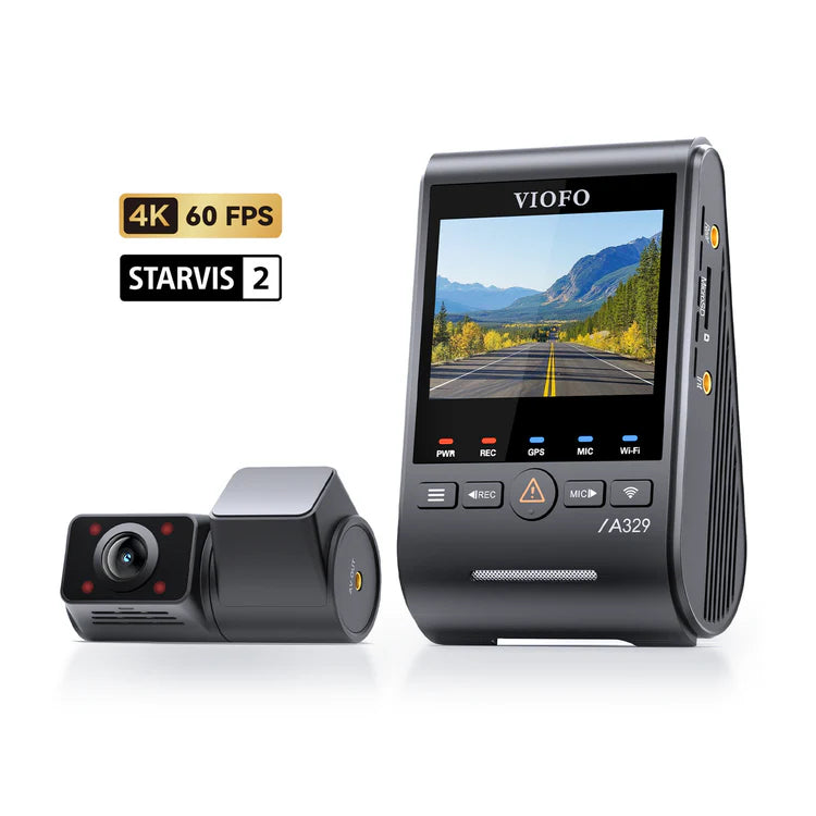 VIOFO A329S 2CH IR Dual Channel 4K 60FPS Front + 2K Fisheye Cabin HDR Dashcam System with Dual Sony STARVIS 2 Sensors