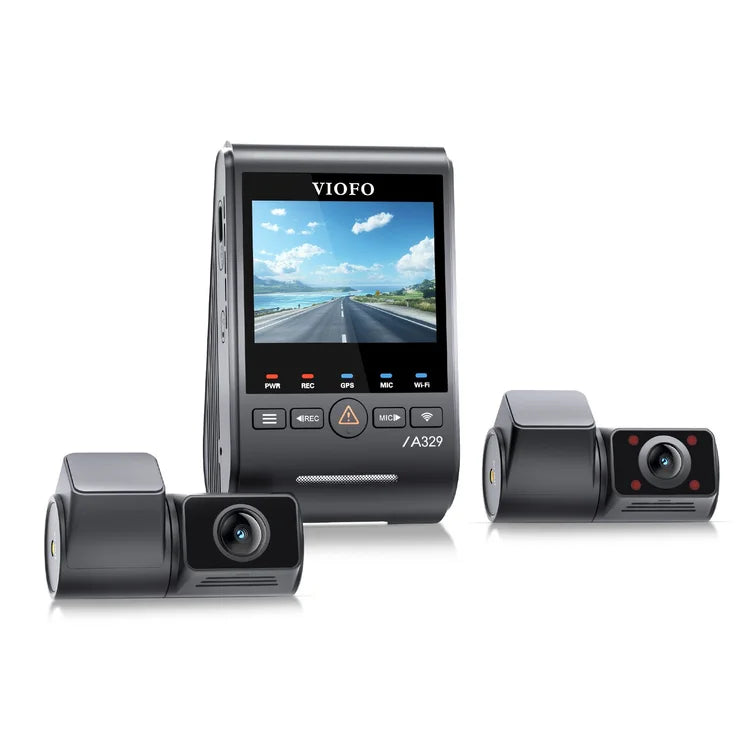 VIOFO A329S 3CH IR Triple Channel 4K Front + 2K Rear + 2K Panoramic Fisheye Cabin HDR Dashcam System with Triple Sony STARVIS 2 Sensors