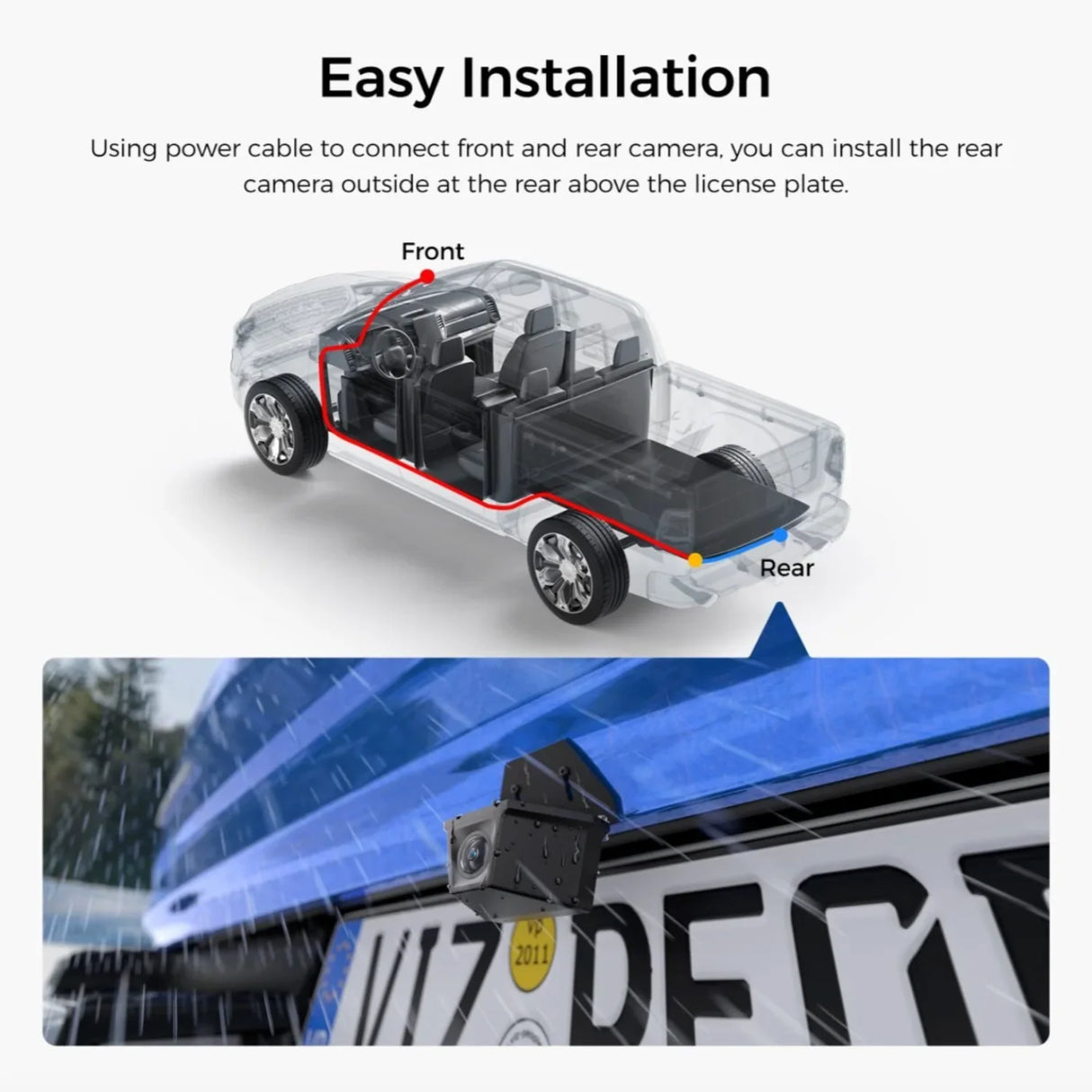 VIOFO RWC200 2K IP67 Waterproof External Rear Camera Upgrade for A229 Plus and A229 Pro Dashcams