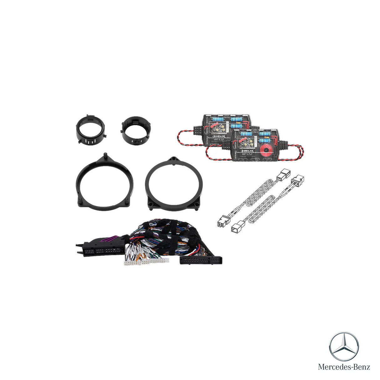 HELIX Ci3 DSP amplified front speaker and subwoofer upgrade for Mercedes-Benz C-Class W205 Burmester – MC Audio Sydney