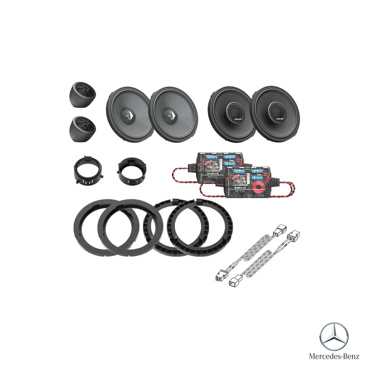 HELIX Ci3 plug and play speakers for Mercedes-Benz C-Class W206 OEM audio – MC Audio Sydney