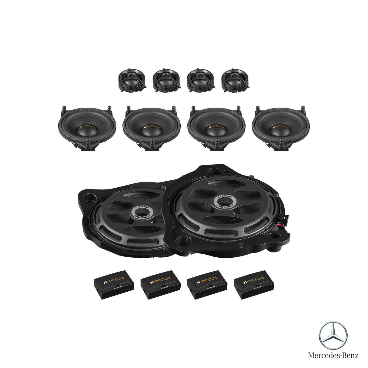 MATCH UP PnP speaker and subwoofer kit for Mercedes GLC X253 Burmester OEM audio upgrade – MC Audio Sydney