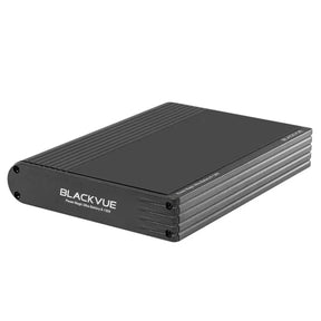 BlackVue B-130A 7500mAh LiFePO4 parking mode battery shown from an angled view with low-profile aluminium housing