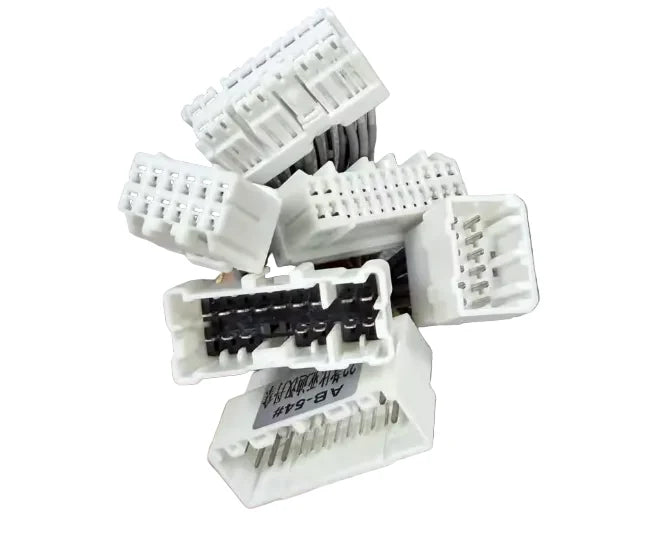 BYD Shark AB-54# six-connector harness plug view showing multiple factory-style male and female connectors