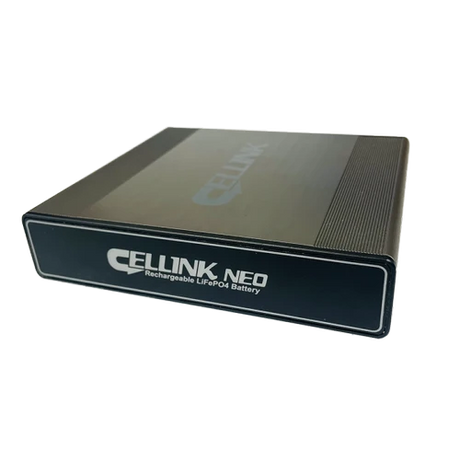 CELLINK Neo 6 Slim LiFePO4 dash cam battery pack shown from an angled front view with low-profile housing