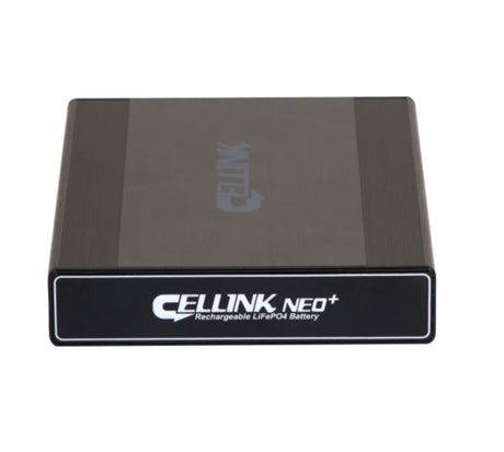 CELLINK Neo 8 rechargeable LiFePO4 dash cam battery pack shown from the front with CELLINK branding