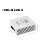 EWAY MOST-to-S/PDIF interface dimension graphic showing 105 x 70 x 38 mm compact enclosure