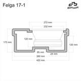 BASSER Spare Tyre 17" - 10" Fit-Box Boot Subwoofer Enclosure 15L