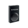 Focal PSB 200 8-inch passive subwoofer enclosure angled view with protective grille and compact carpeted cabinet