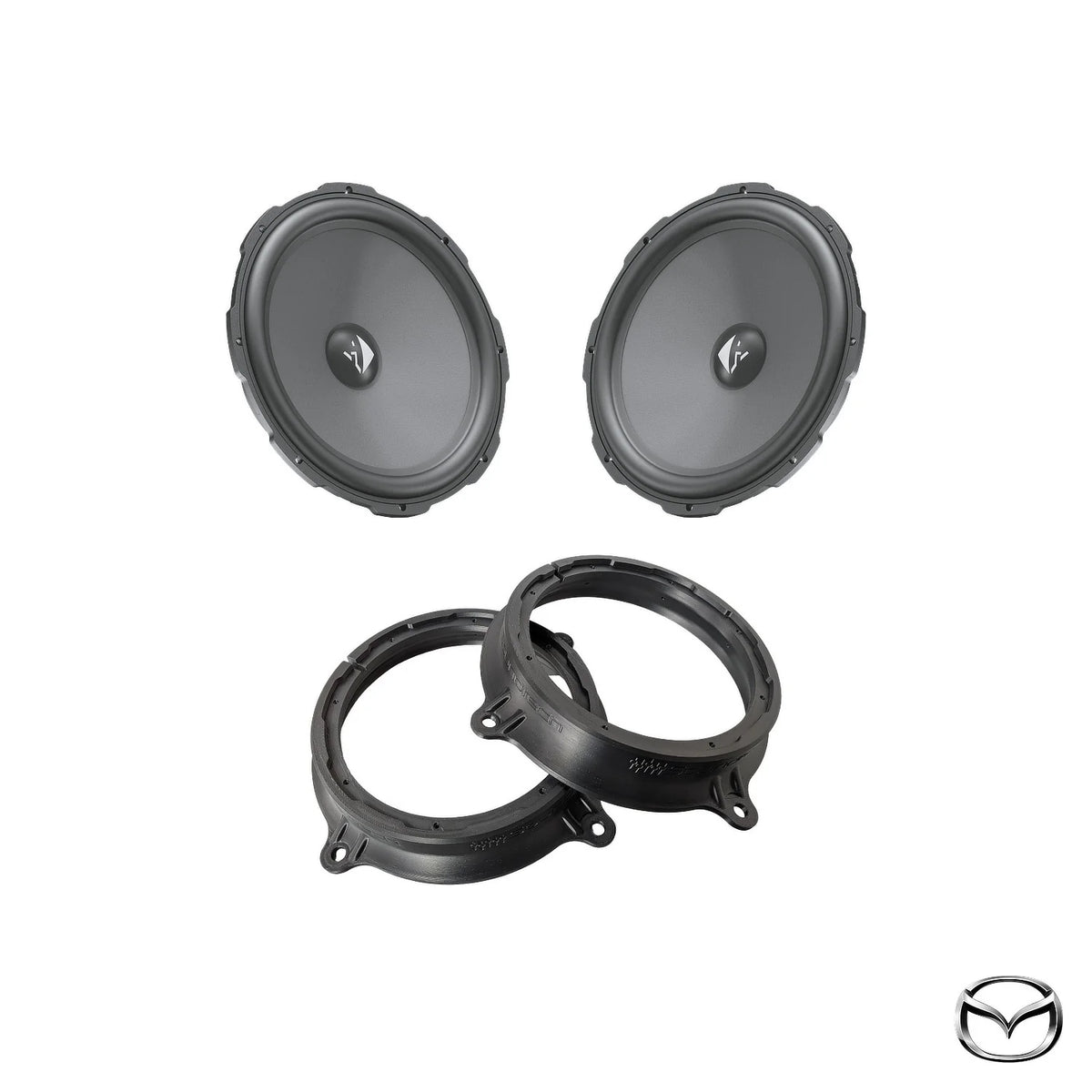 HELIX Ci3 8-inch front component speakers with FlexMount adapters for compatible Mazda models with BOSE audio