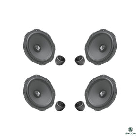 HELIX Ci3 front and rear component speakers with tweeters for the Skoda Kodiaq 2024-on speaker upgrade