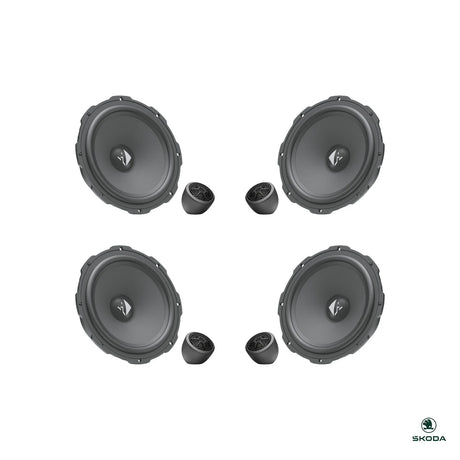 HELIX Ci3 front and rear component speakers with tweeters for the Skoda Kodiaq 2024-on speaker upgrade
