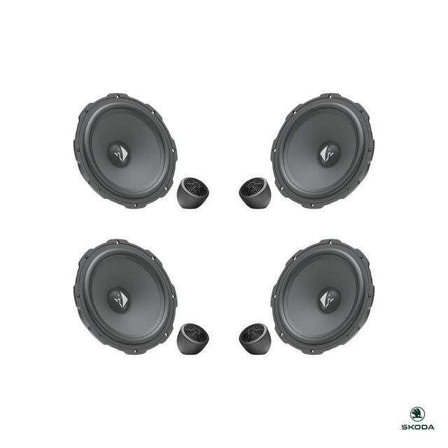 HELIX Ci3 front and rear component speakers with tweeters for the Skoda Kodiaq 2024-on speaker upgrade
